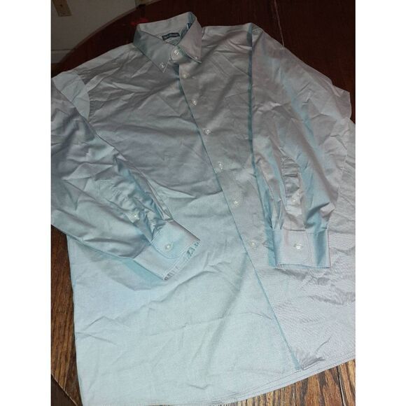 Men XL 17 32/33 Van Heusen Regular Fit Grey Button Front Long Sleeve Dress Shirt - Picture 2 of 2